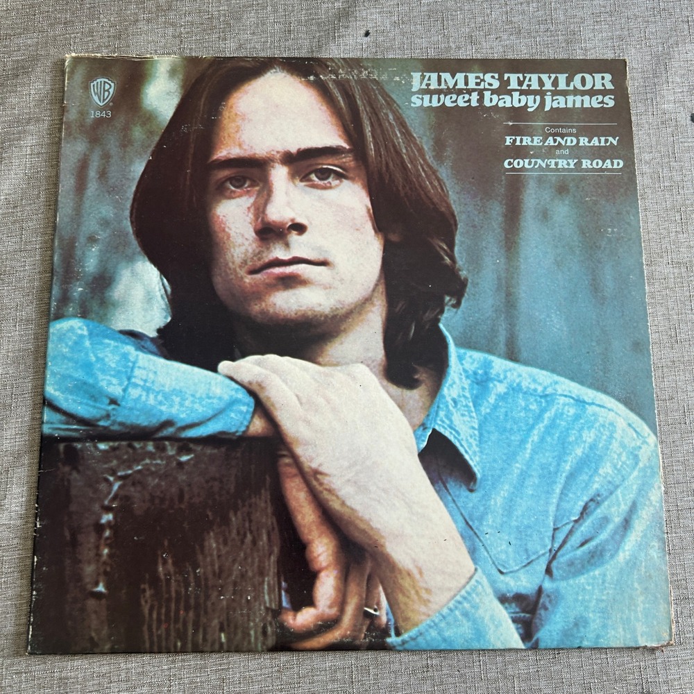James Taylor Sweet Baby James Vinyl LP 12" Black Good WS 1843 Folk Rock 1970